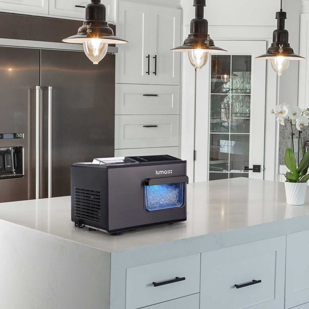 Black Stainless Steel Countertop Ice Maker B7416