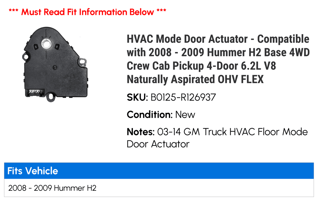 HVAC Mode Door Actuator J1540