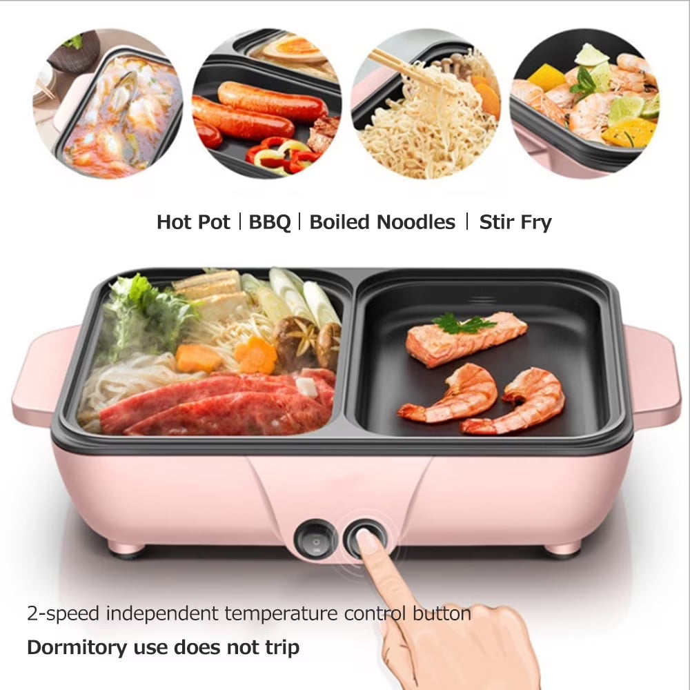 Electric Grill Pan 2 Speed 1200W Multifunctional Hot Pot Barbecue Machine D562024