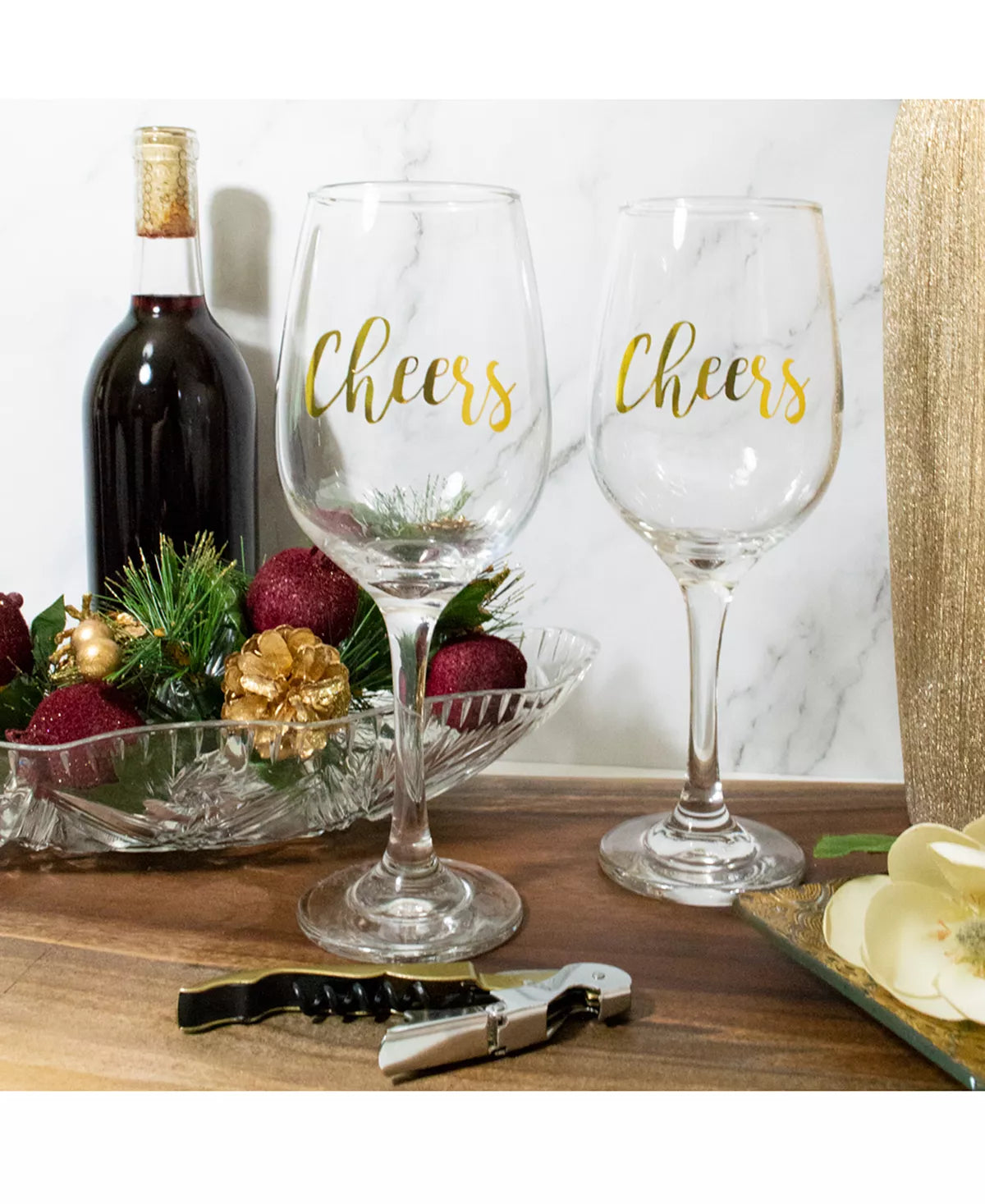 Hostess Set with Opener & 2 Stemmed Wine Glasses F584