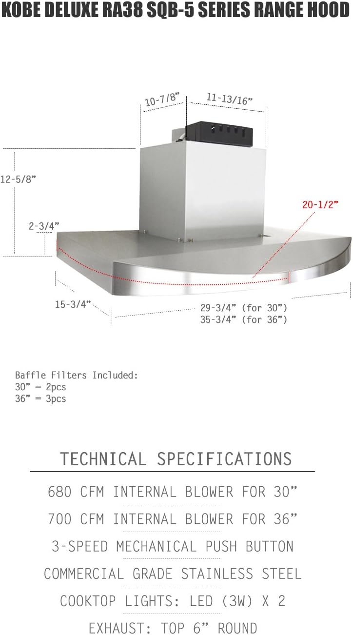 36-Inch Stainless Steel Under Cabinet Range Hood S980