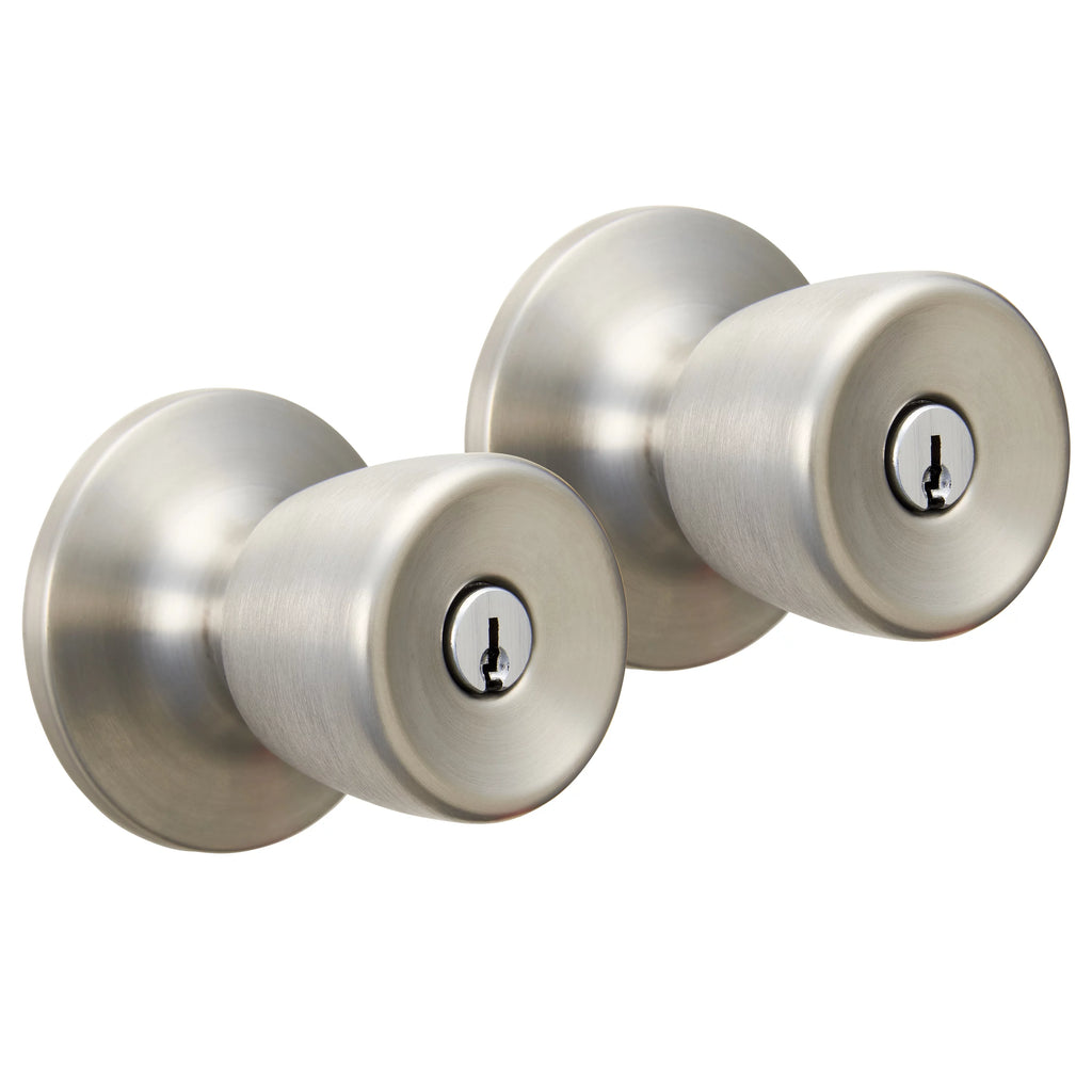 Keyed Entry Stainless Steel Tulip Doorknob Twin Pack Y244641