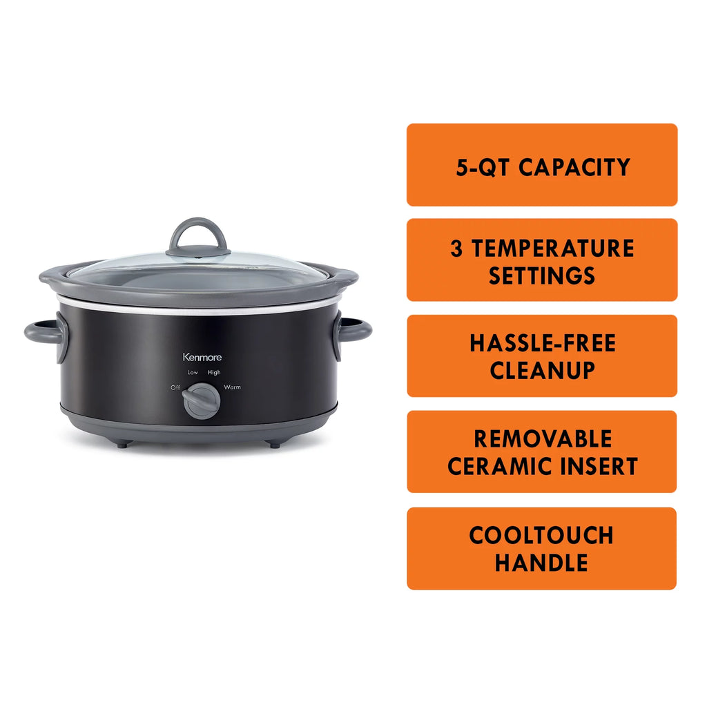5 qt Black Slow Cooker E9718