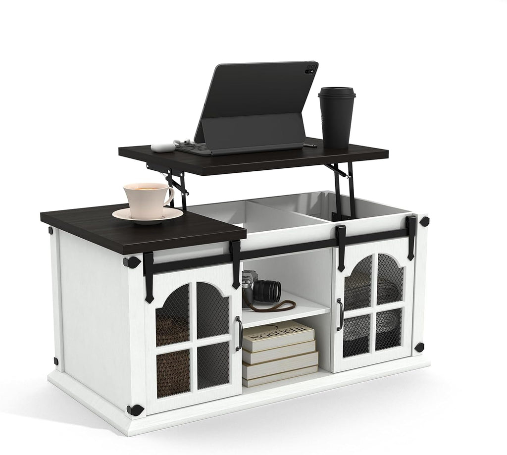White Lift Top Coffee Table with Storage B12742