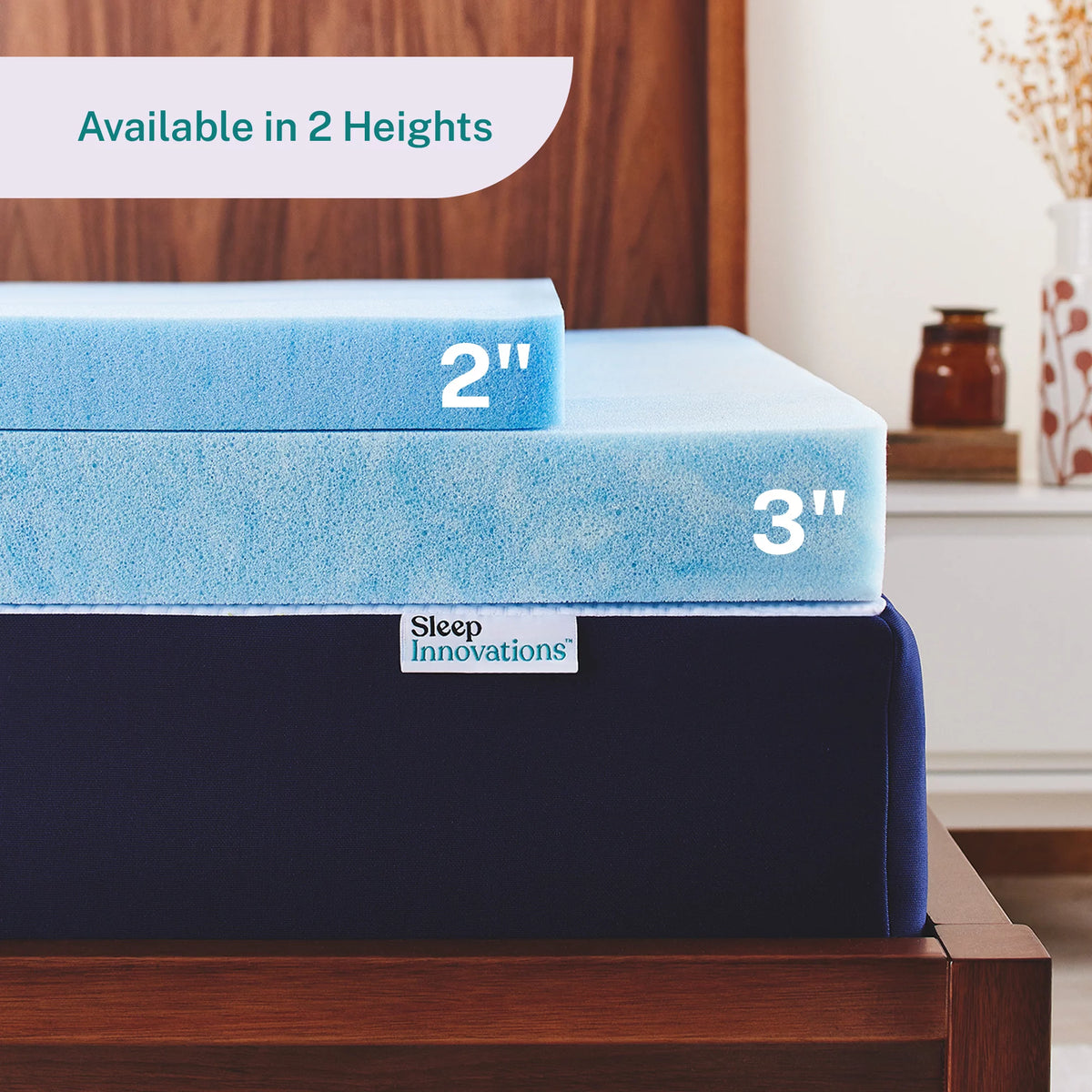 Gel Memory Foam Mattress Topper, King, 3 inch R1244