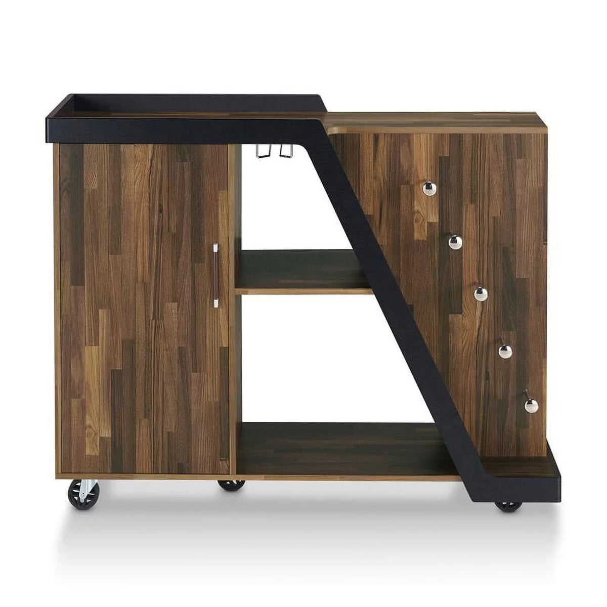 Light Hickory Brown Wood Buffet with Casters Q7235