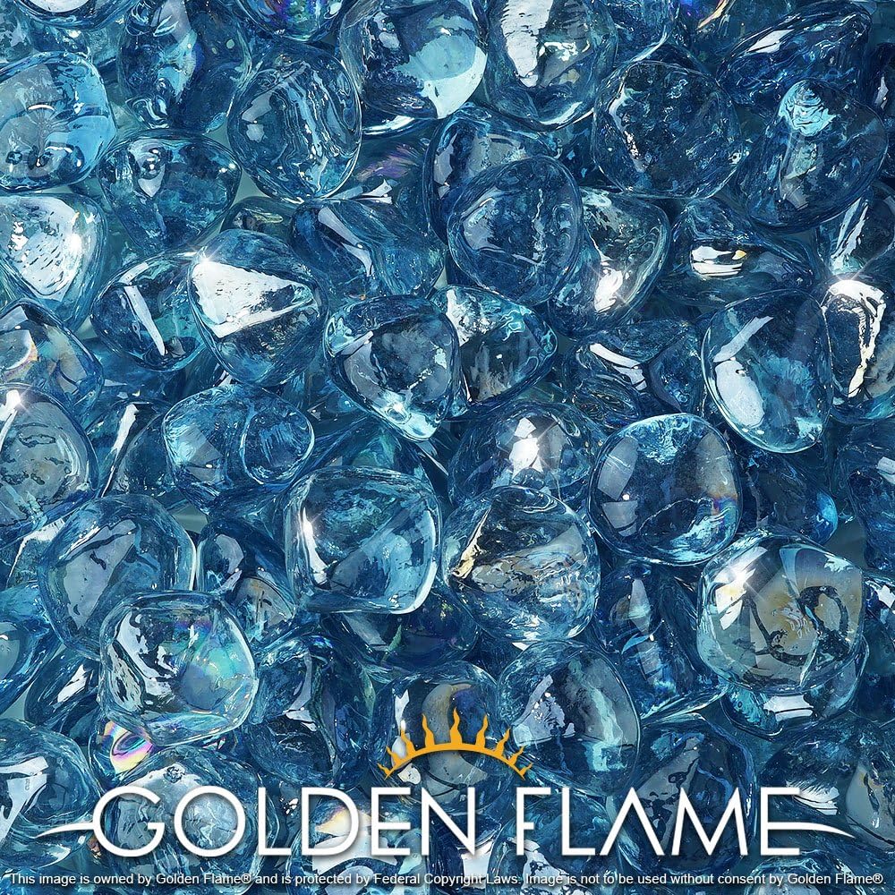 10-Pound Caribbean Blue Fire Glass E7600