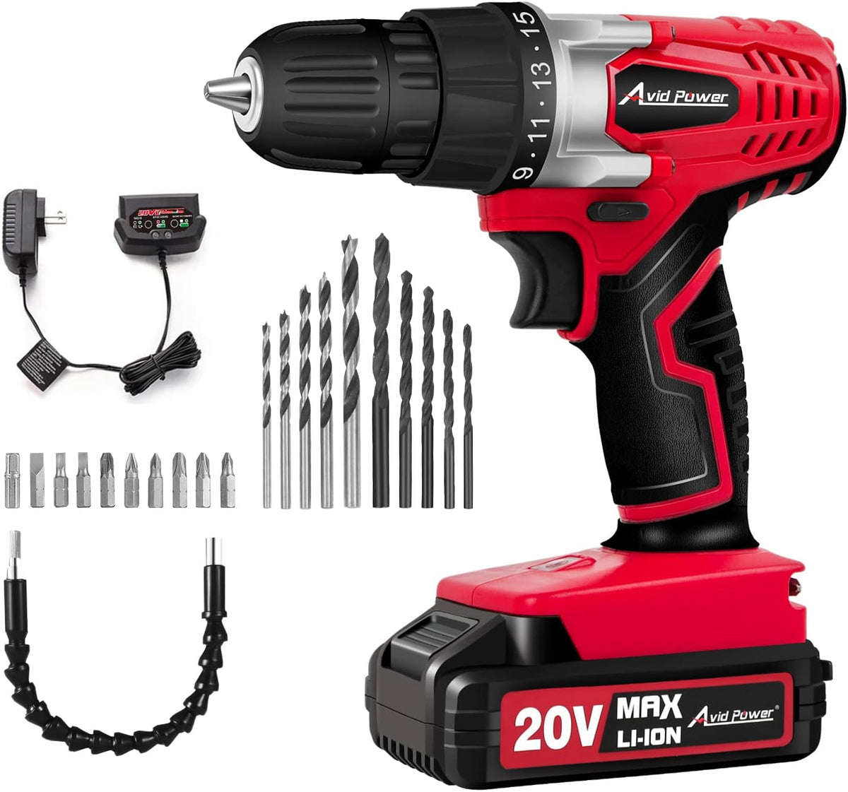 20V MAX Lithium Ion Cordless Drill Set with 22pcs Drill Bits, Pack of 2 A574