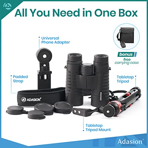 12x42 HD Waterproof Binoculars with Phone Adapter and Tripod E61628