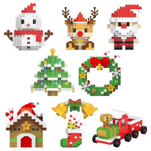 Mini Christmas Building Blocks Toys 8 Pack O91798