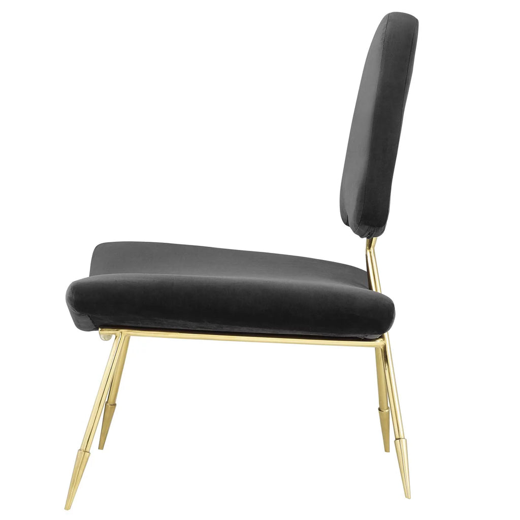 Black Velvet Accent Chair Y89137