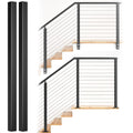 2-Pack 36-42 inch Assembled Weldless 2x2 Square Aluminum Black Powder Coated Side Mount Surface Mount Posts Y167