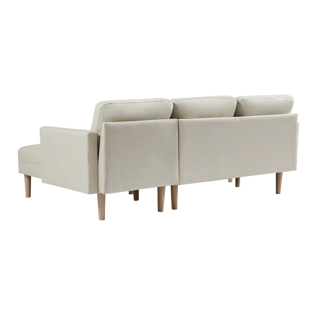 Beige Fabric Reversible Sleeper Sectional Sofa Bed F806