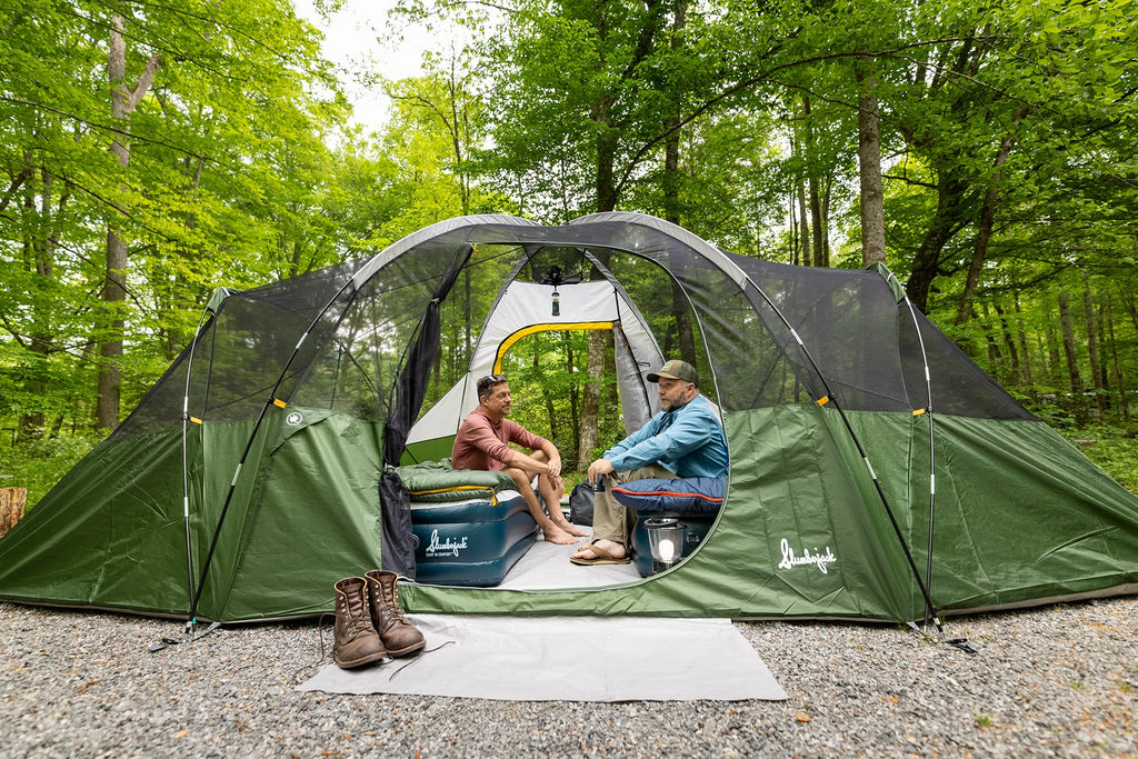 Beige/Green 8 Person Hybrid Dome Family Camping Tent A3739