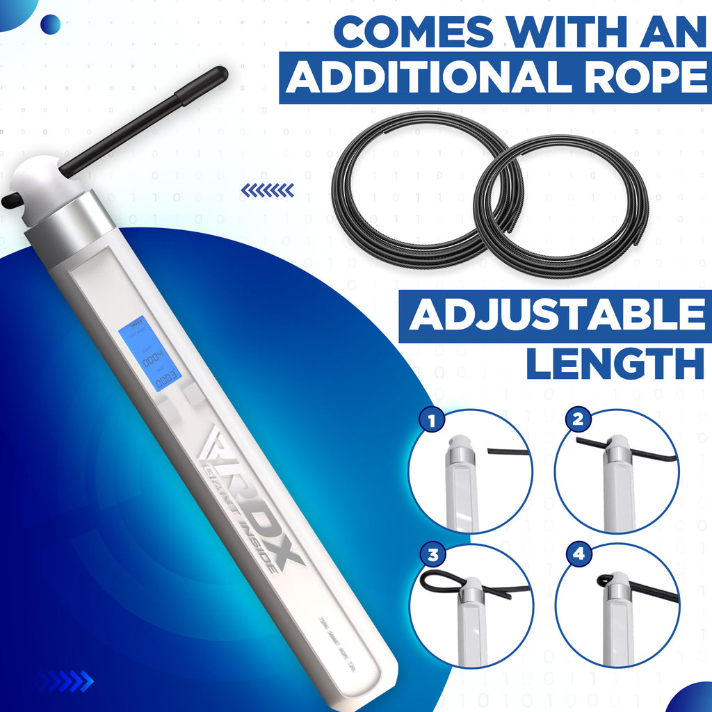 Smart Jumping Rope with HD Digital Counter, 10.3FT Adjustable Tangle Free PVC Coated Steel Cable Y42713