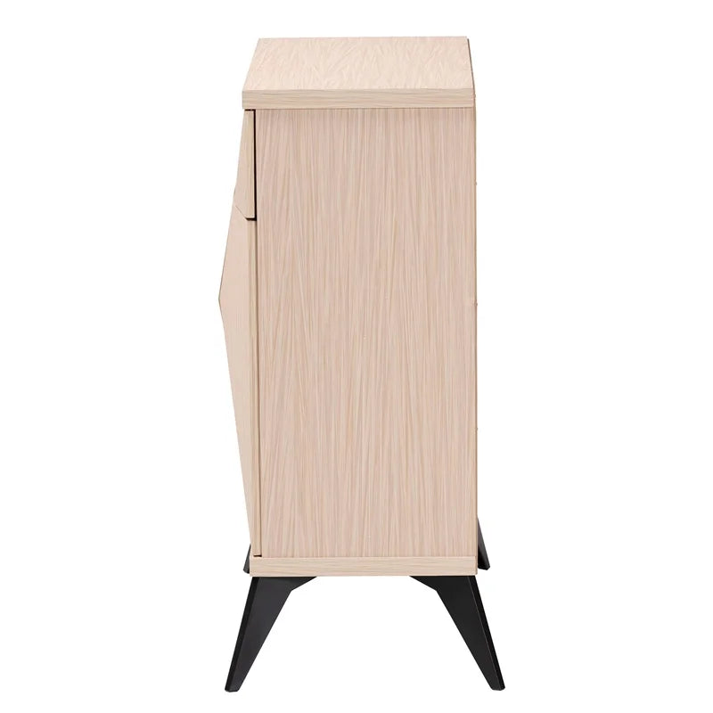 Light Brown and Black Wood 2-Door Sideboard Buffet H214549