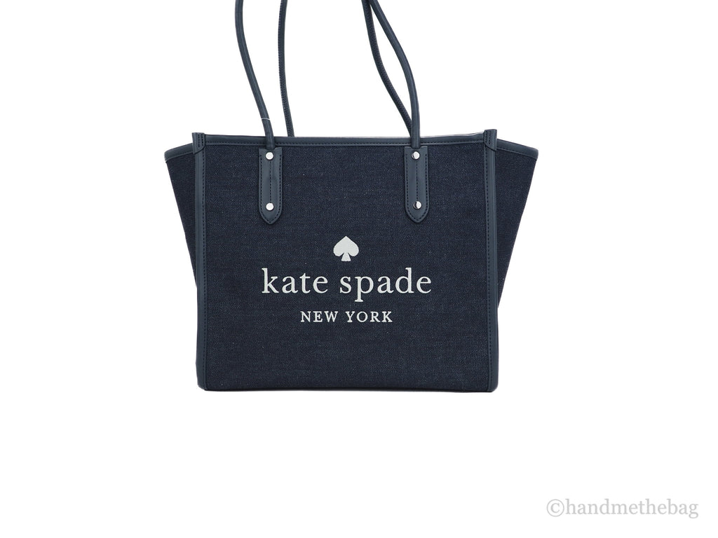 Blue Denim Fabric Shoulder Tote Handbag V60873