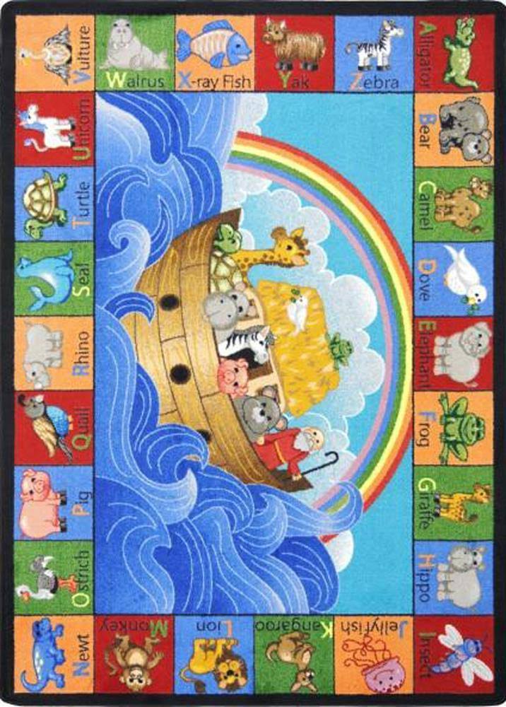Multi 3'10"x5'4" Alphabet Animals Rug O917036