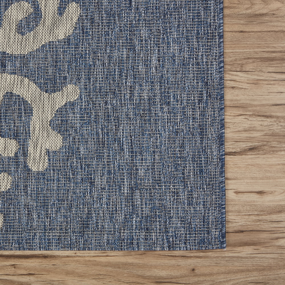 Blue/Gray 8' x 9' Outdoor Rug D45878