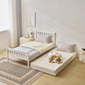 White Twin Bed with Trundle L17370