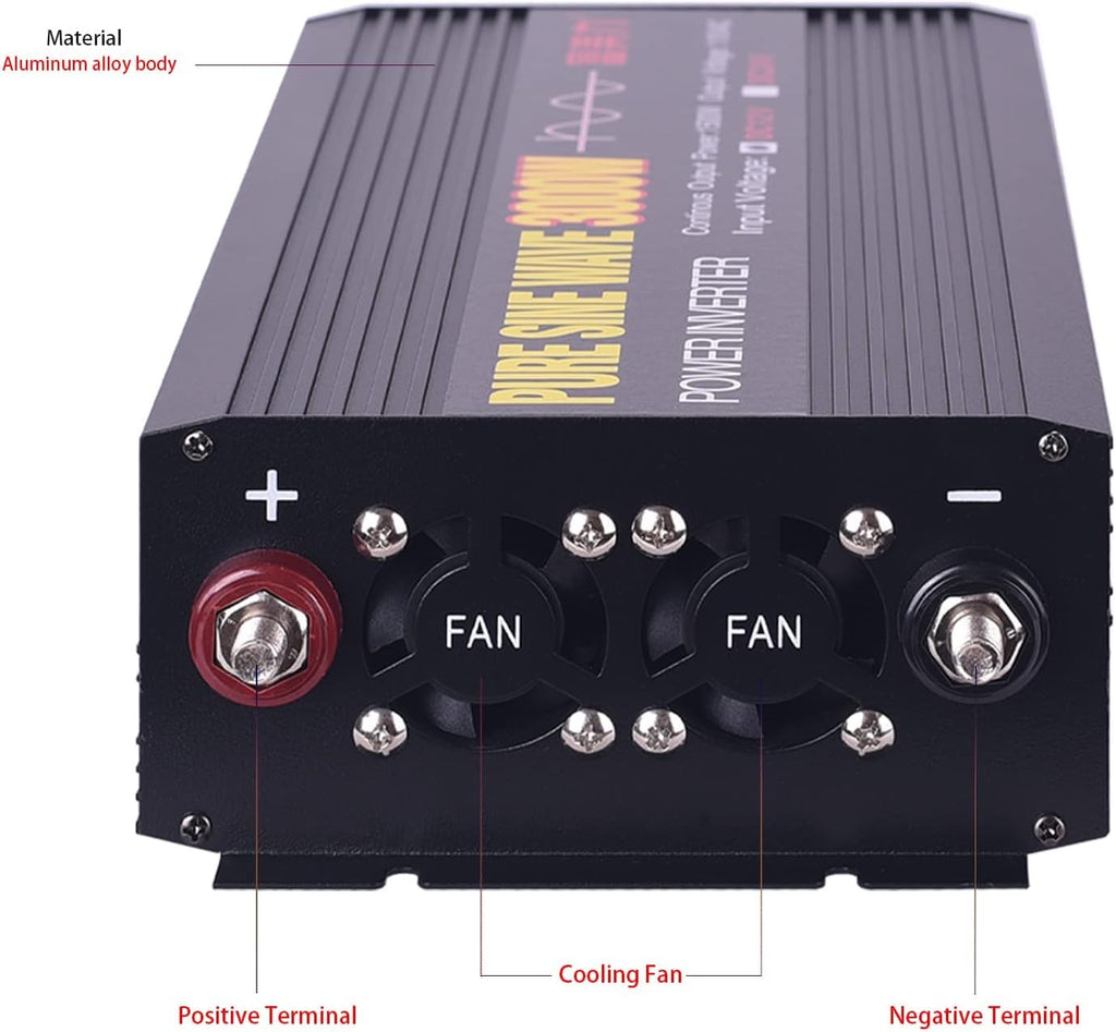 24V to 110V Pure Sine Wave Power Inverter 1500W/3000W Peak S473360