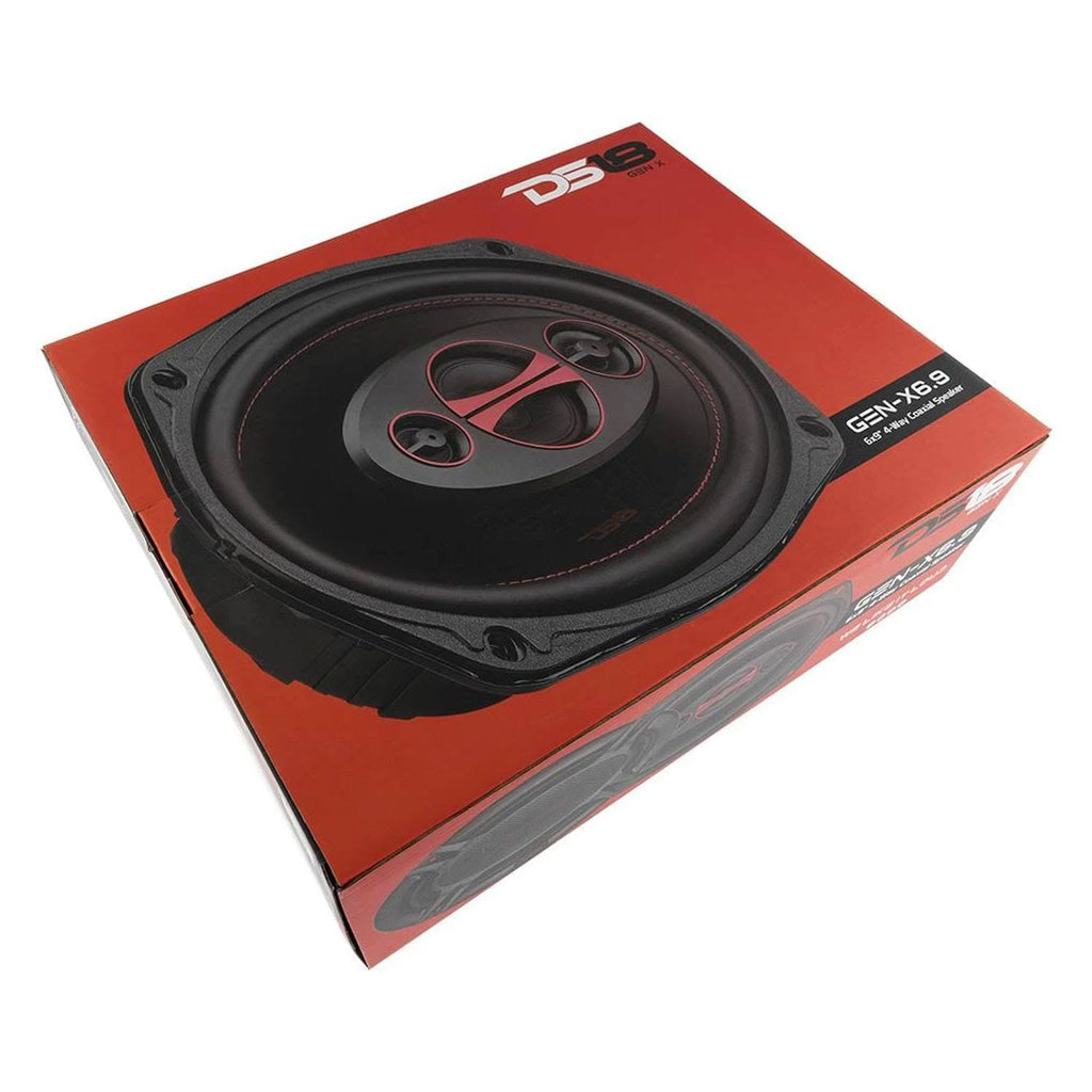 6 x 9 inch 4 Way 180W Coaxial Speaker, 1 Pair, Black B493885