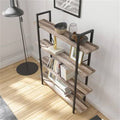 5-Tier Rustic Wood and Metal Bookcase B5826