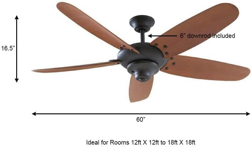60" Outdoor Oil Rubbed Bronze Ceiling Fan I75299