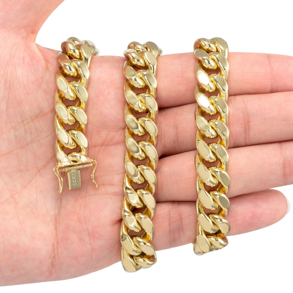 14k Yellow Gold Miami Cuban Link Chain Necklace 20" - 30" C6771