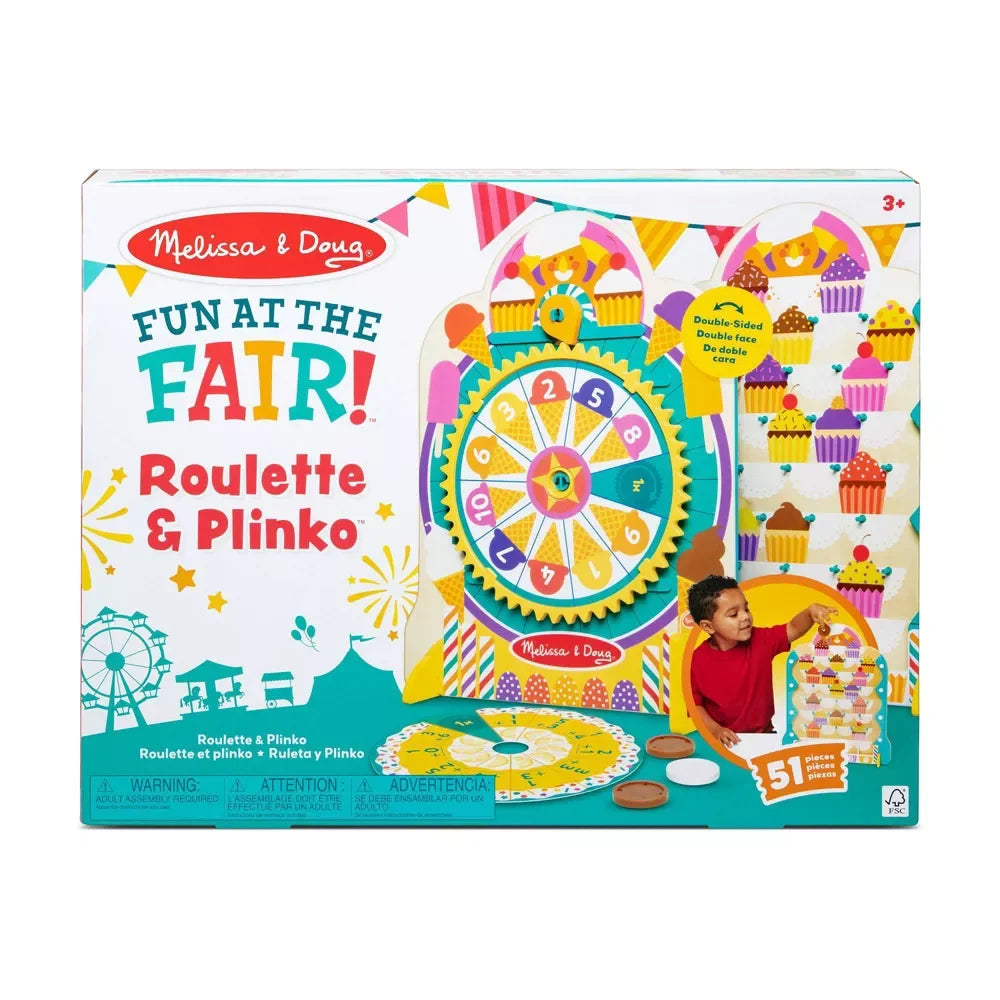 Wooden Double-Sided Roulette & Plinko Games D5148