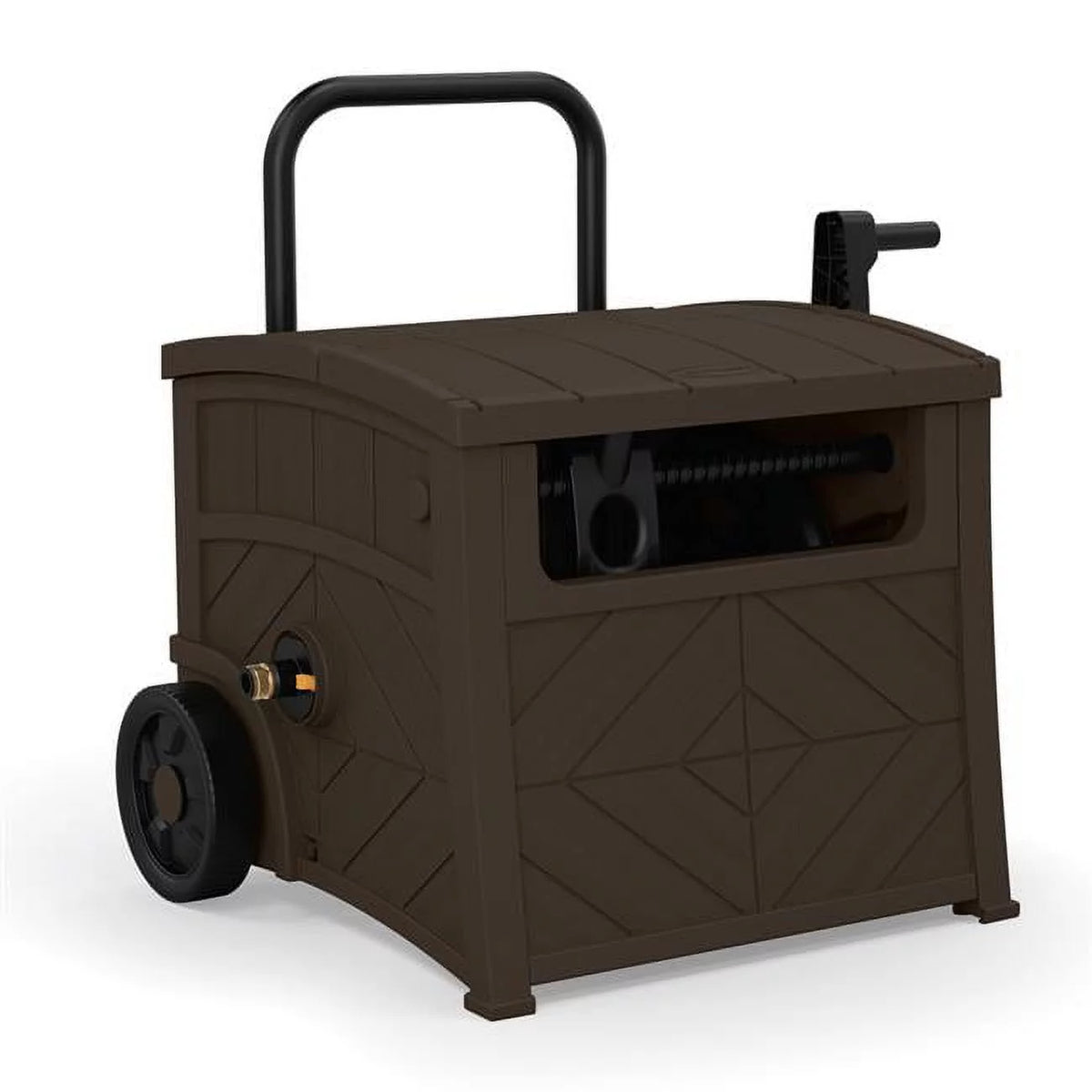 Brown Free Standing Hose Cart with Hose Guide N303