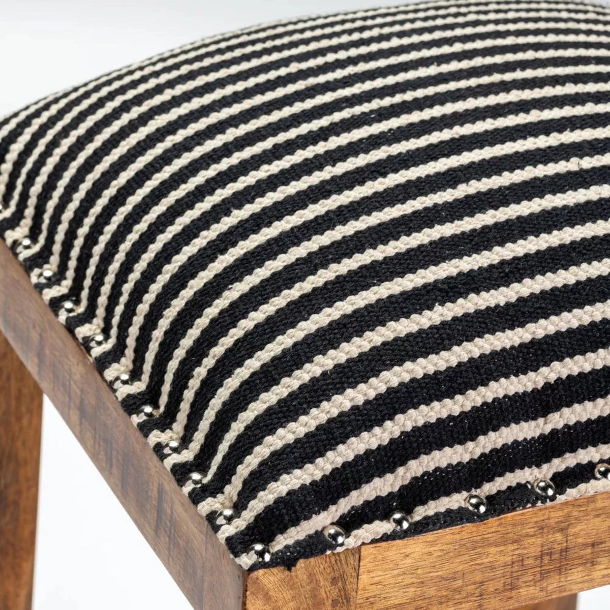 Black and White Wood Striped Barstool X1284