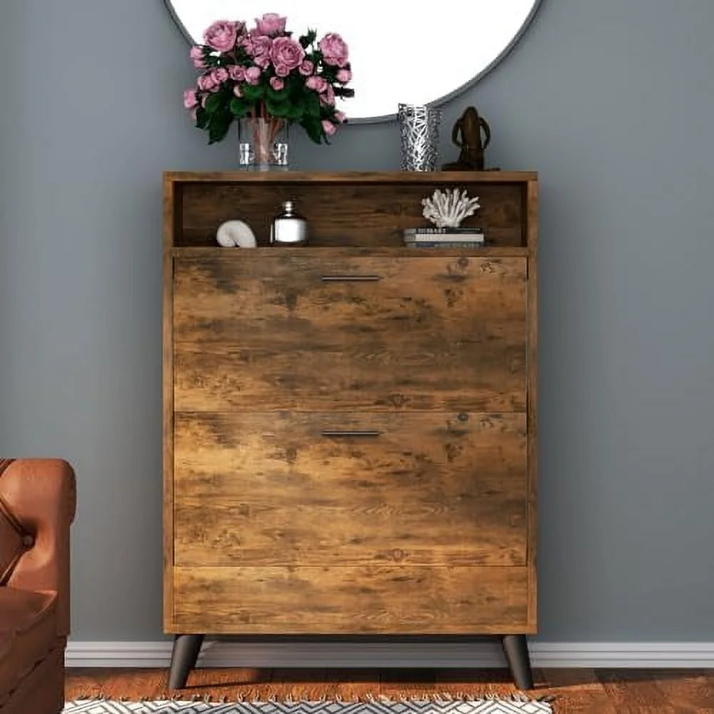 Free Standing Shoe Rack Cabinet with 3 Flip Drawers R56112