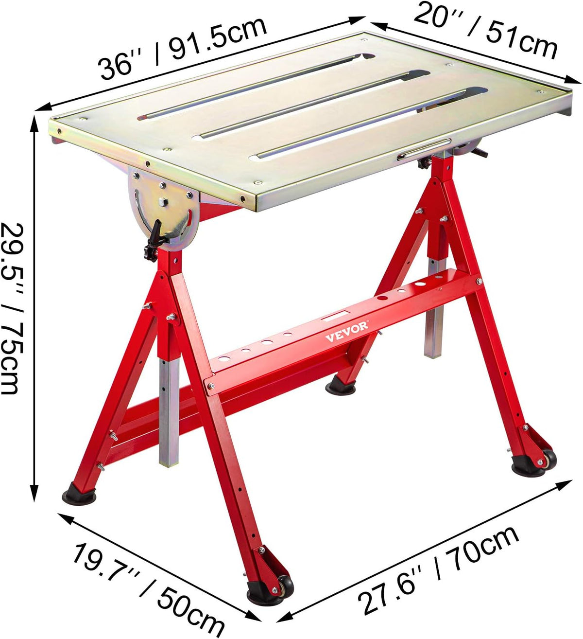 36'' x 20'' Steel Welding Table with Casters C218637