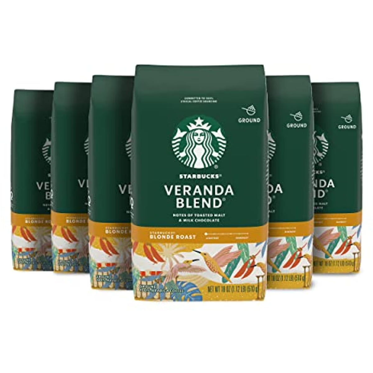 Light Blonde Roast Ground Coffee, 18 Ounce (Pack Of 6) W924321