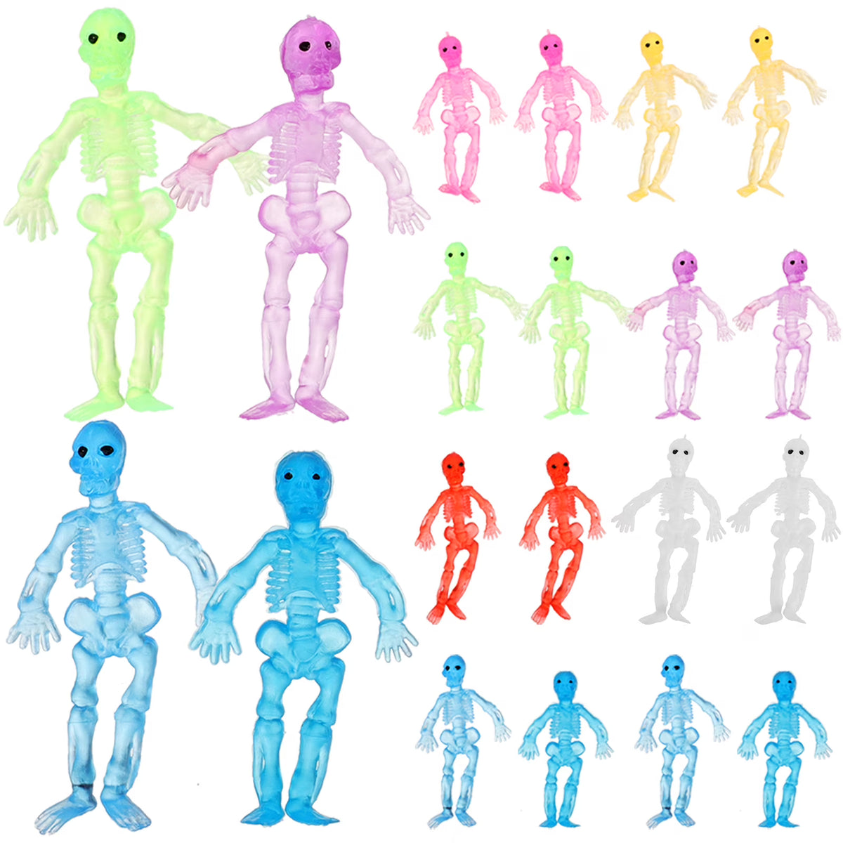20 Pcs Colorful Skeleton Toy G2876