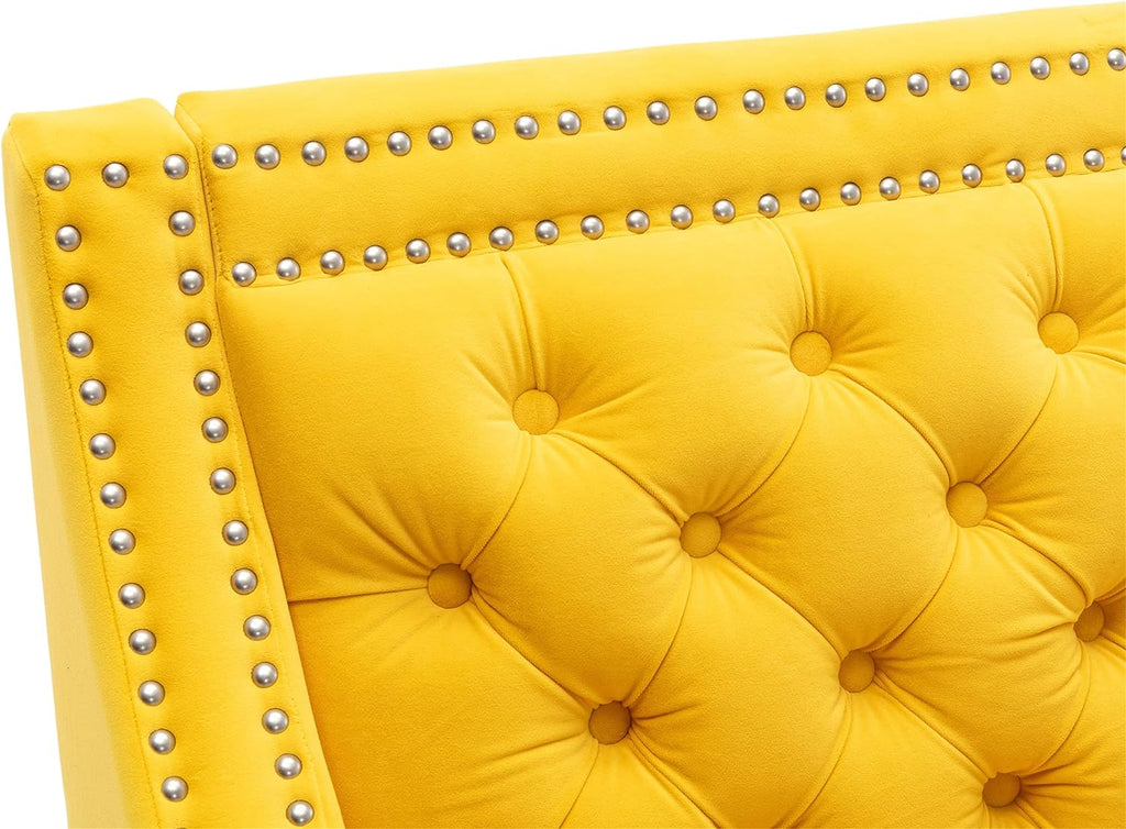Velvet Accent Chair with Wood Legs E2077