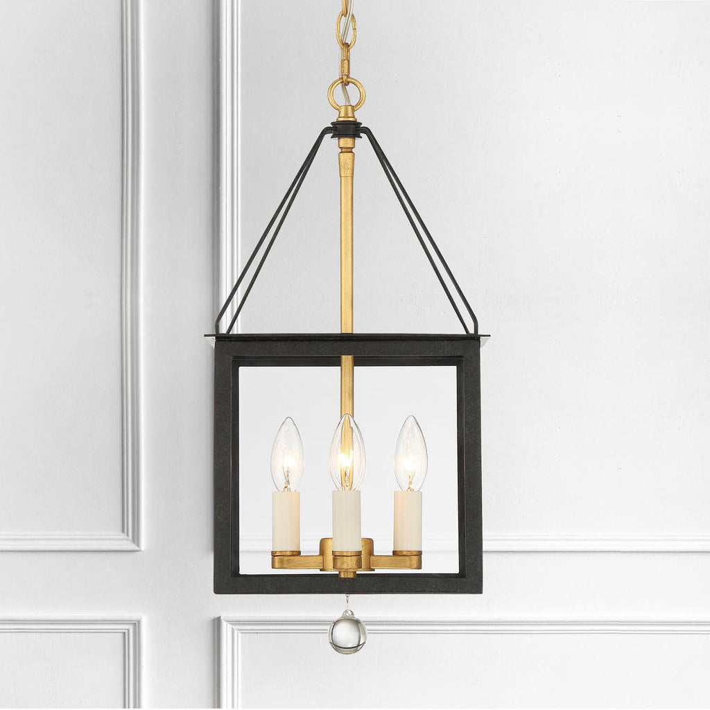 4-Light Black Antique Gold Lantern C455