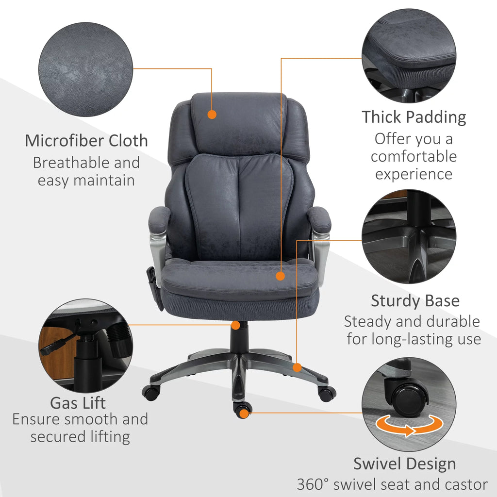 Gray Executive Office Chair with Vibration Massage W25457