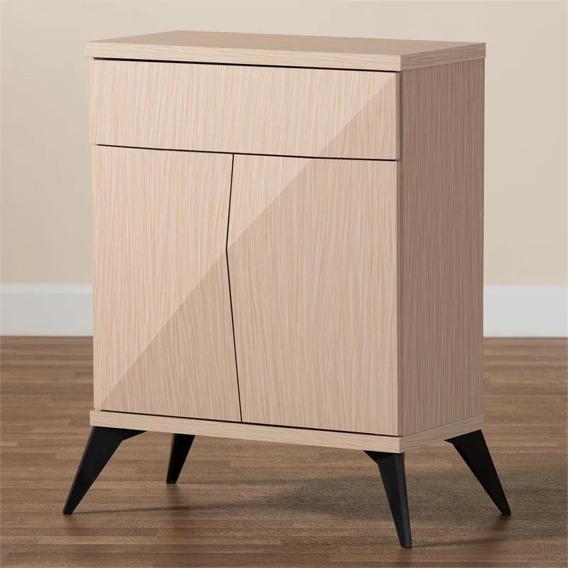Light Brown and Black Wood 2-Door Sideboard Buffet H214549