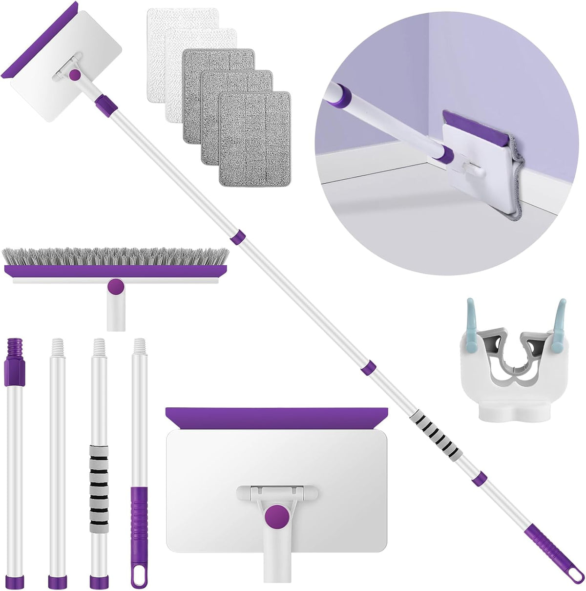 60" Extendable Baseboard Cleaner with 5 Reusable Pads G920