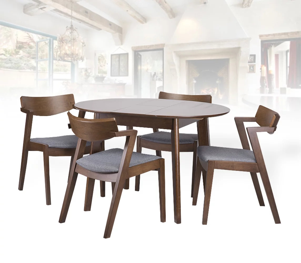 Medium Brown Solid Wood Dining Set of 4 A50476