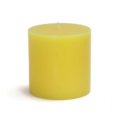 Yellow Unscented Pillar Candle I199003