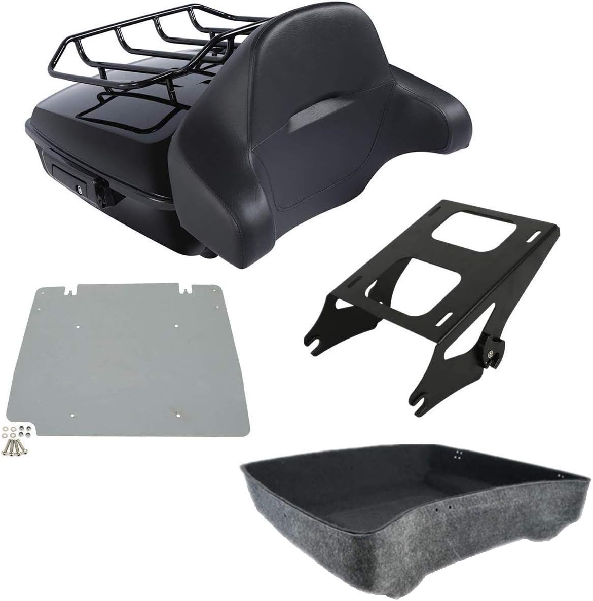 Chopped Trunk Backrest Pad Mount Rack For Harley Tour Pack Street Glide L82485