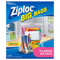 Large 5 ct Heavy-Duty Plastic Bags with Double Zipper X467525