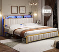 LED Queen Bed Frame with Storage Headboard and Drawers A682005