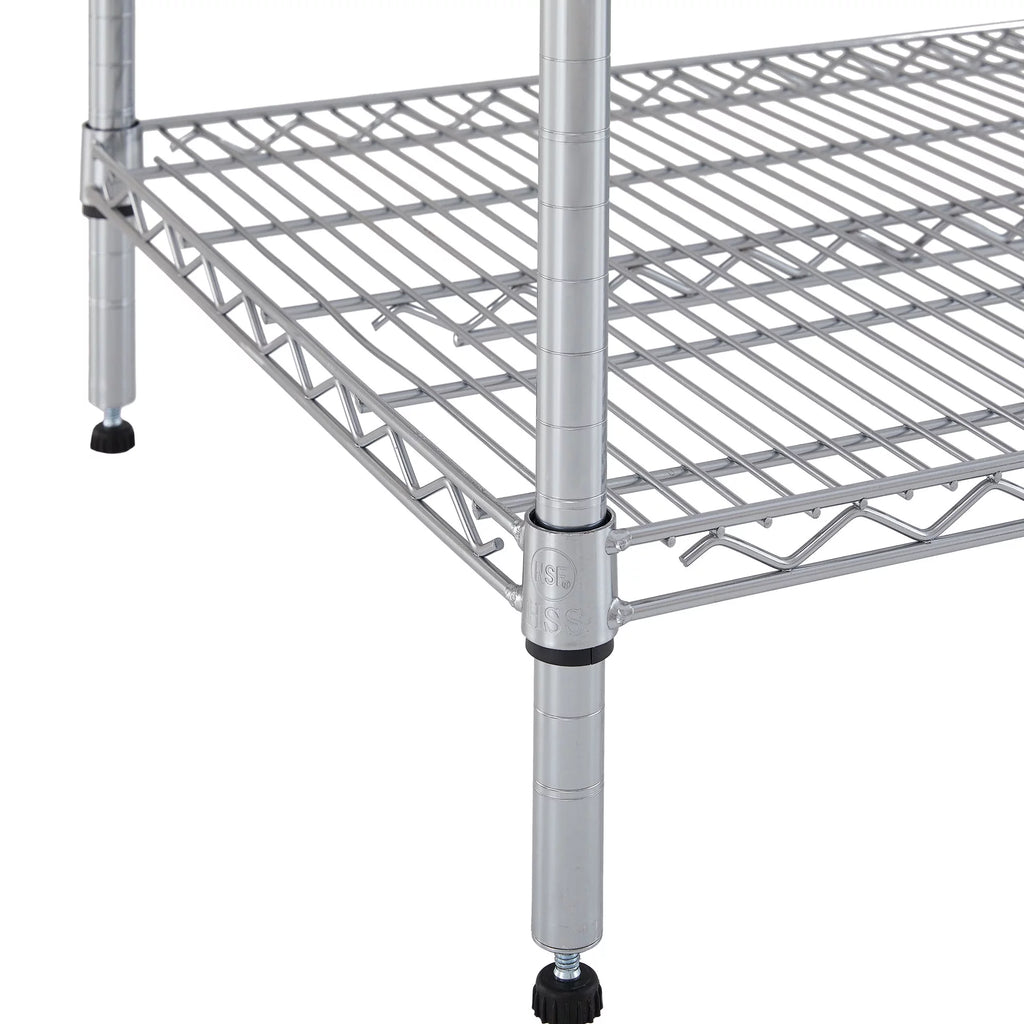 4 Shelf Wire Shelf Unit Chrome 4000 lb R720