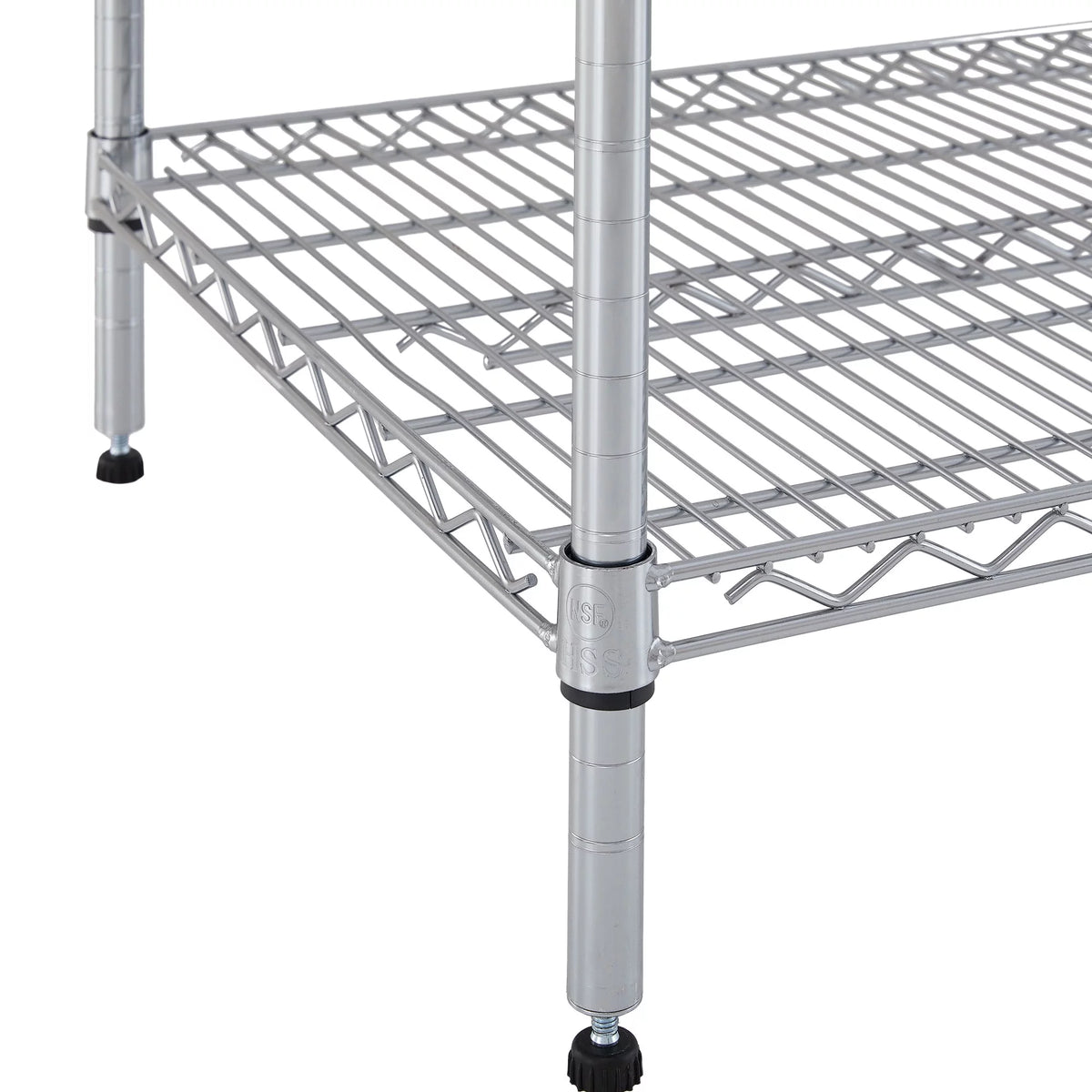 4 Shelf Wire Shelf Unit Chrome 4000 lb R720