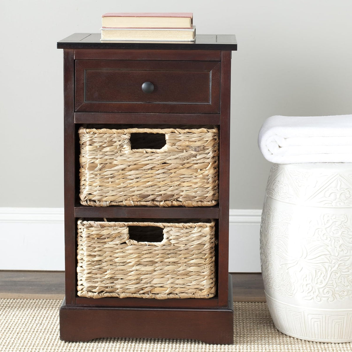 Vintage Grey Side Storage Table D825