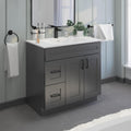 Gray Shaker Bathroom Vanity Sink Base with Drawers 36 in Cabinet Y90884